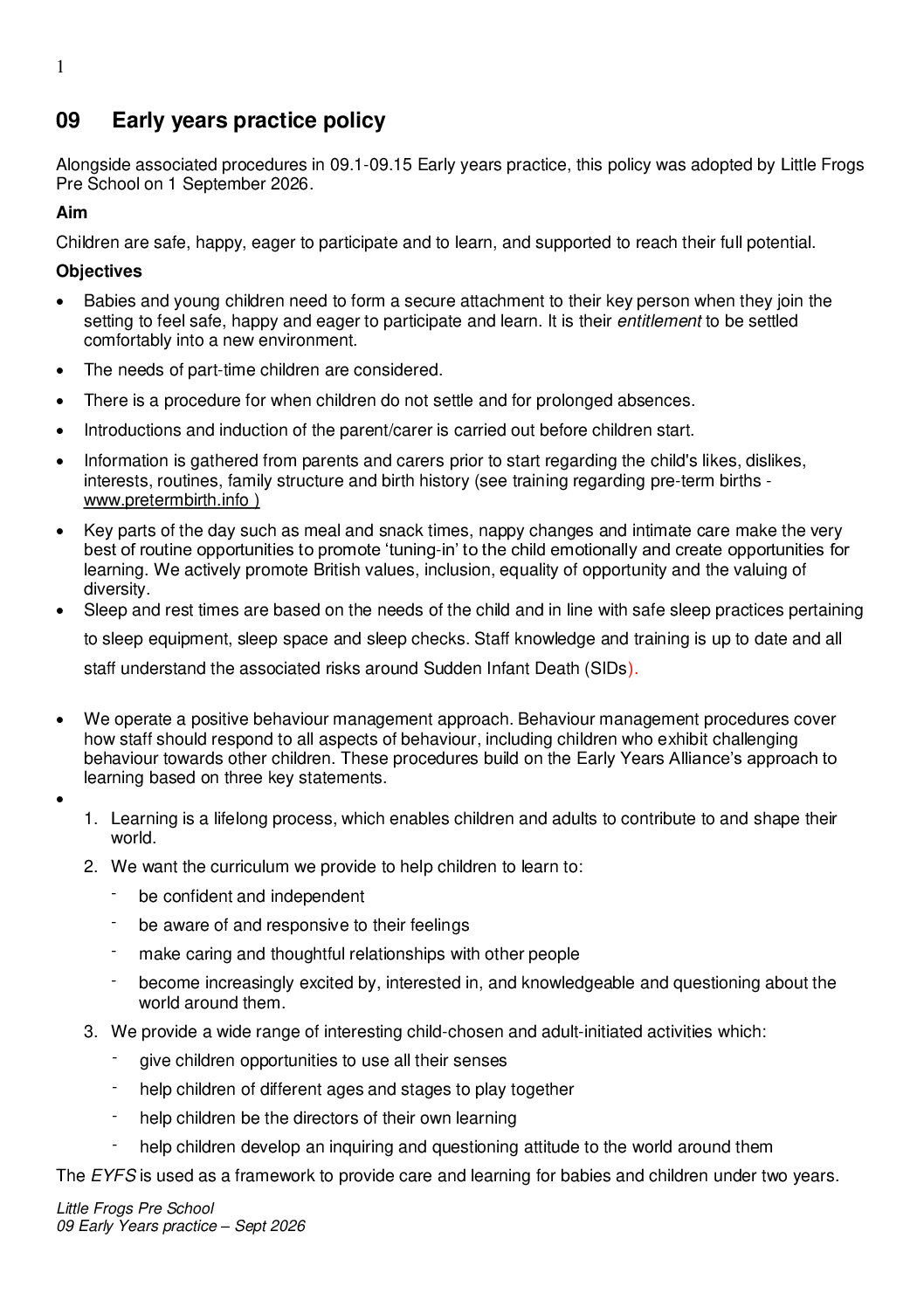 09 Early years practice policy Sept 2026 FINAL